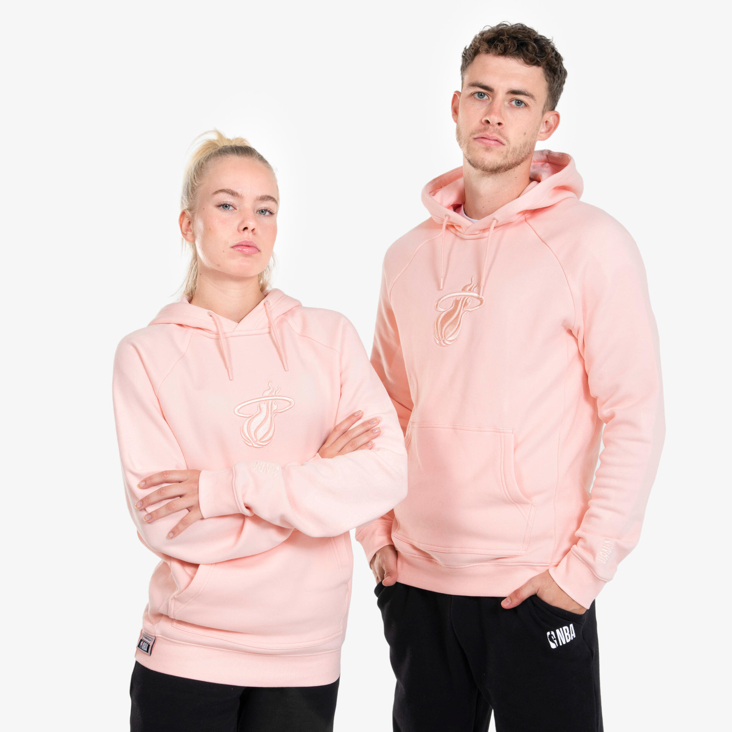Men s Women s Hoodie 900 NBA Miami Heat Pink Decathlon